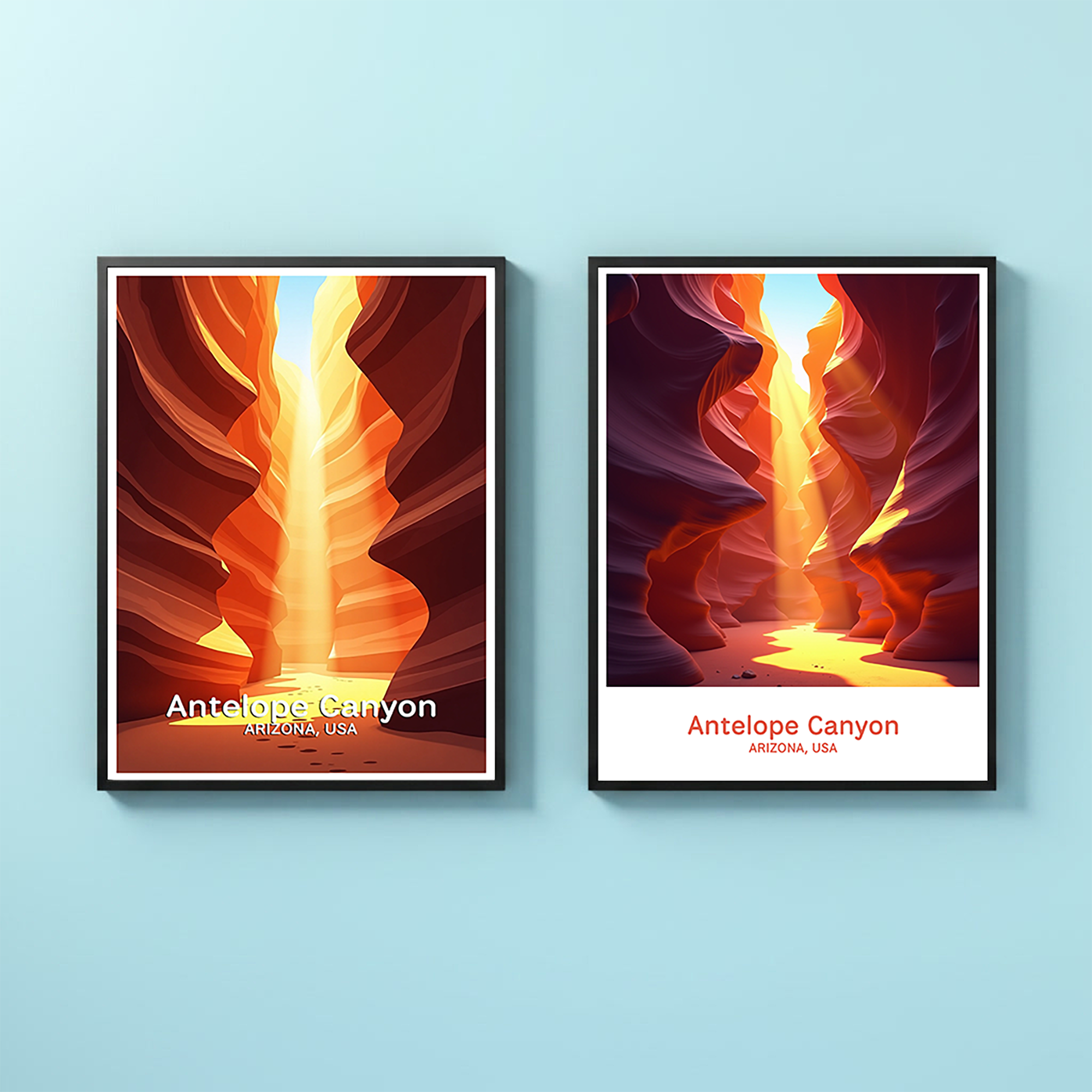 Digital art of Antelope Canyon by Reflectionare showcasing the canyon's stunning layered rock formations and warm colors