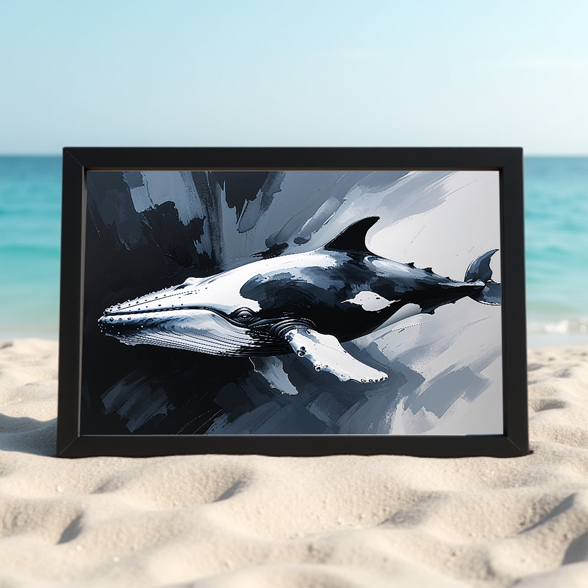 Abstract Blue Whale Art Print | Digital Download