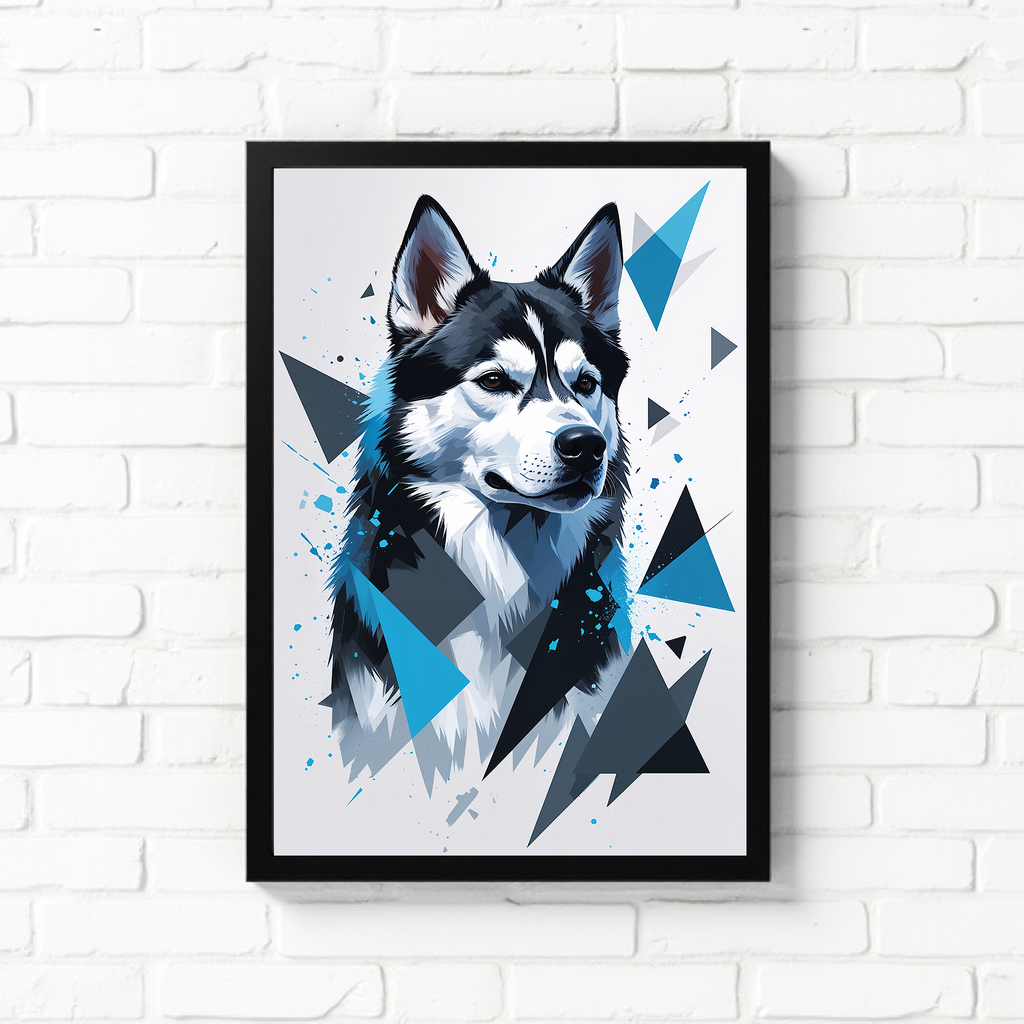 Geometric Husky Art Print - Digital Download
