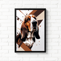 Geometric Basset Hound Art Print - Digital Download