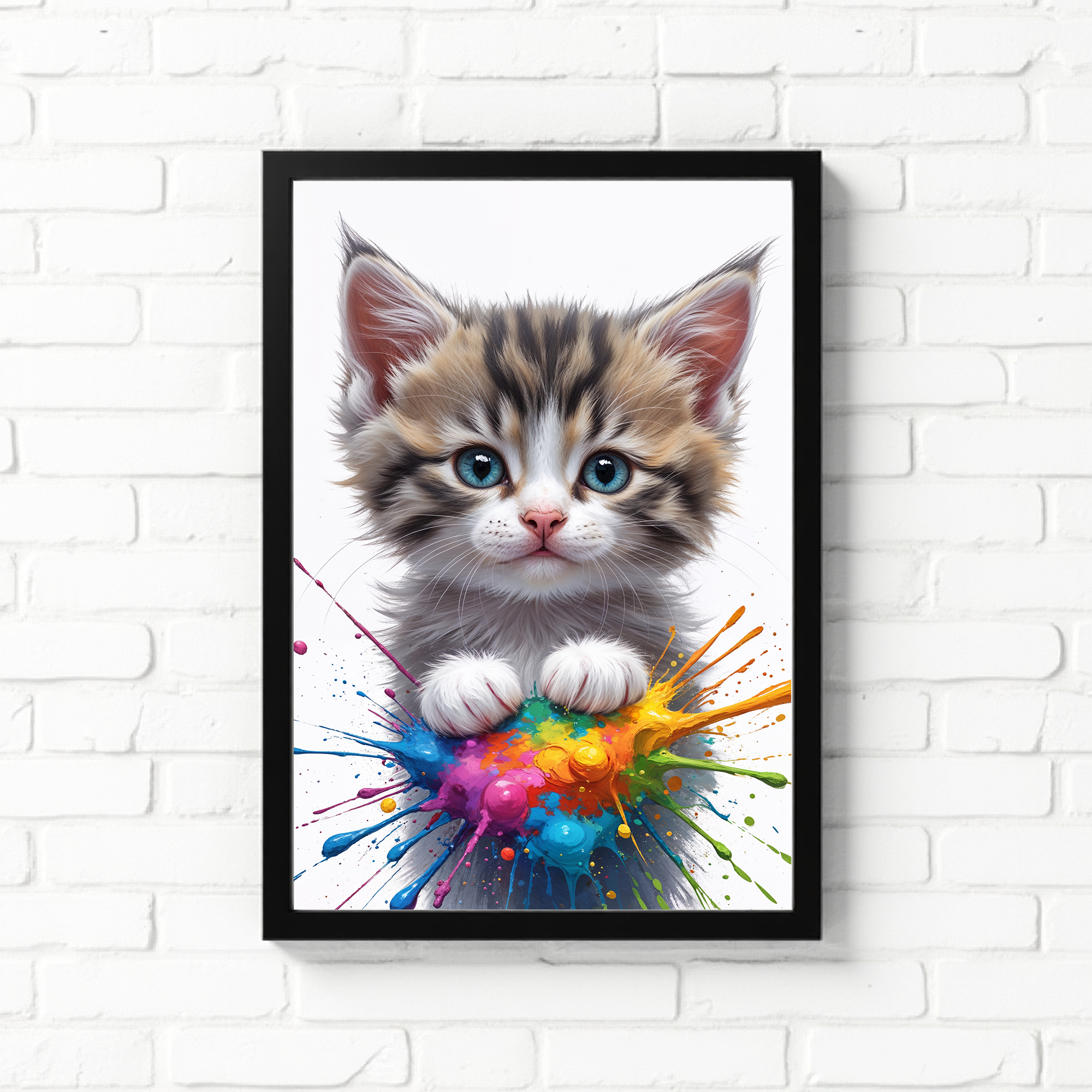 Colorful Kitten Art | Digital Download Print