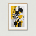 Abstract Harmony Gold & Black Art Print | Digital Download