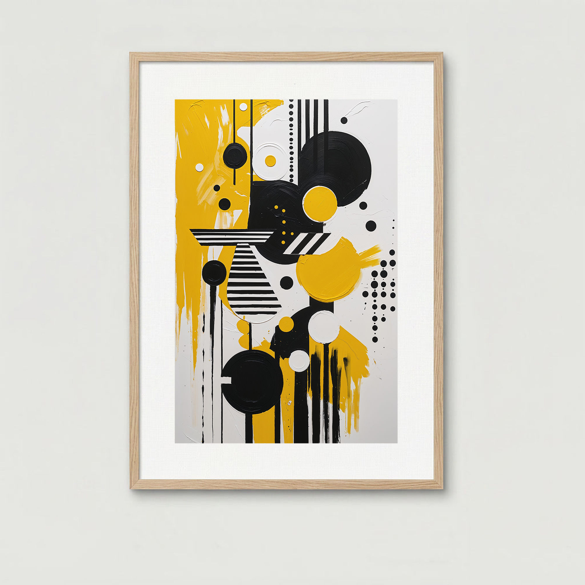 Abstract Harmony Gold & Black Art Print | Digital Download