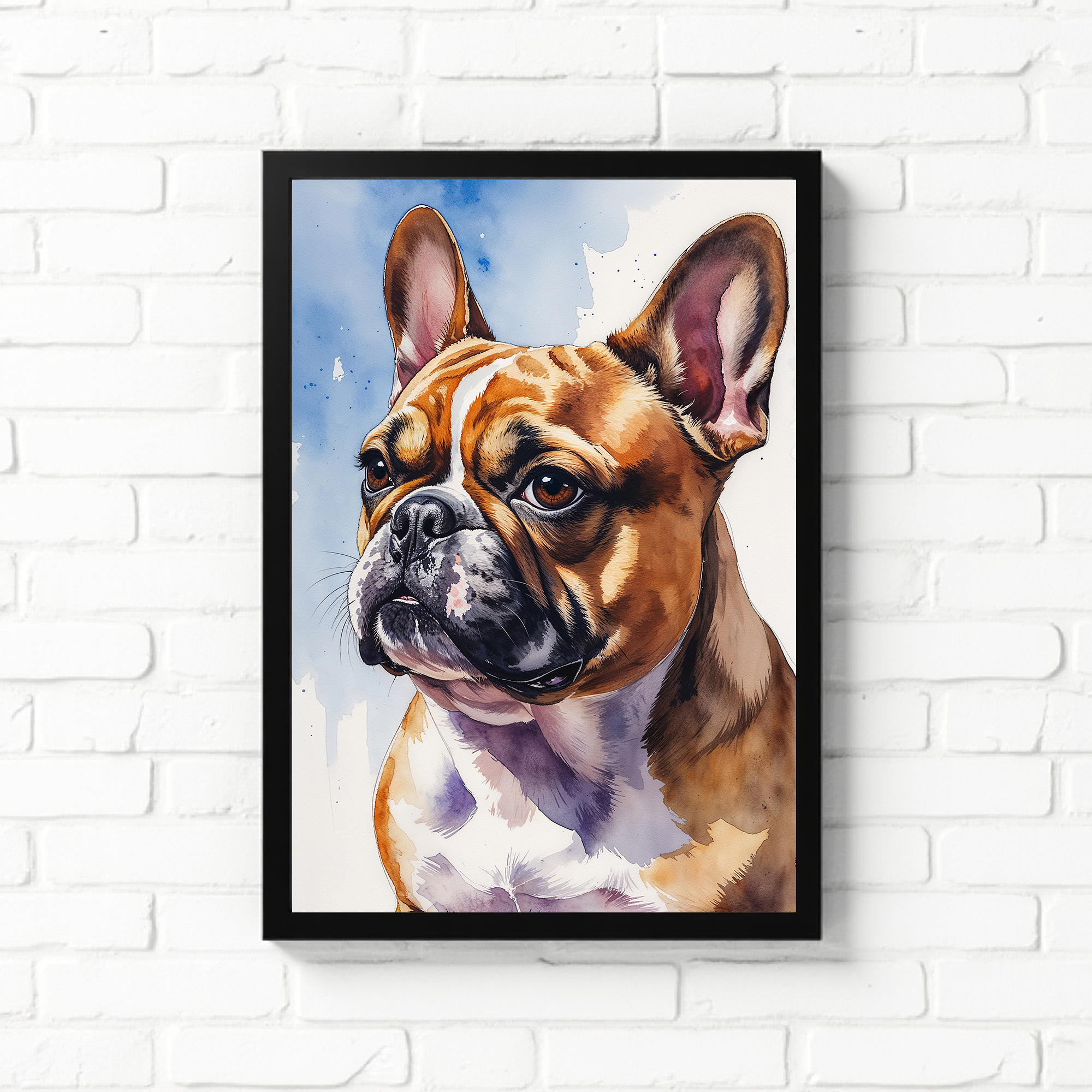 Watercolor French Bulldog Art Print | Digital Download