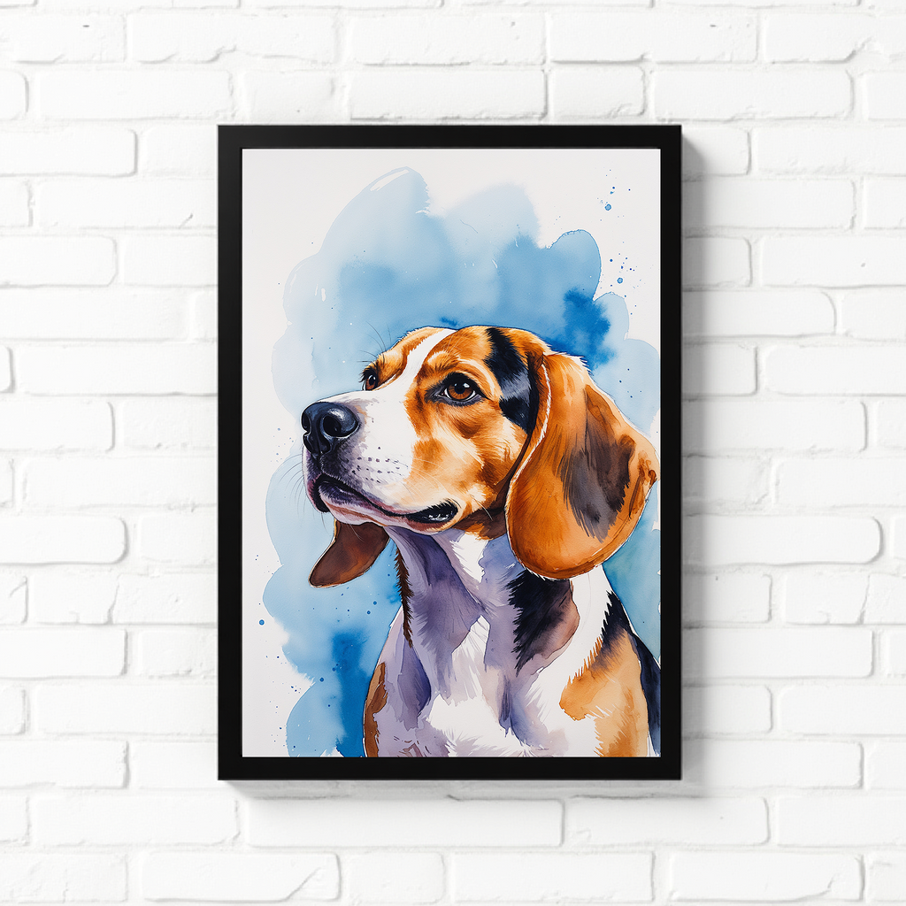 Watercolor Beagle Dog Art Print | Digital Download