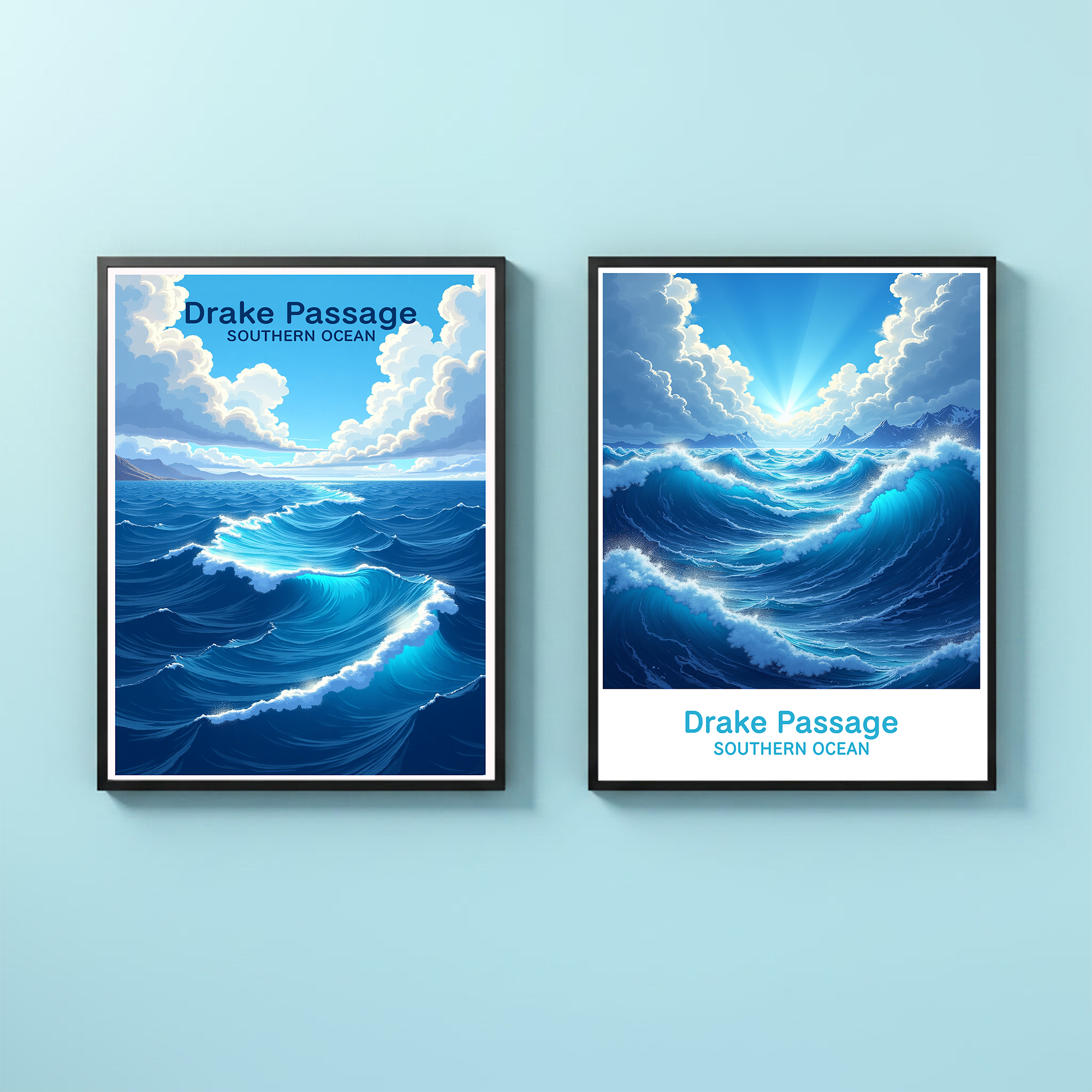 Drake Passage Southern Ocean Digital Print | Nautical Landscape Art