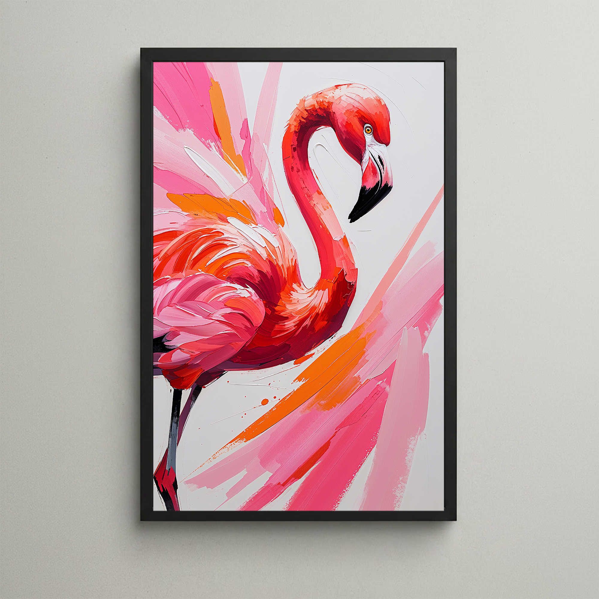 Abstract Flamingo Wall Art | Digital Download