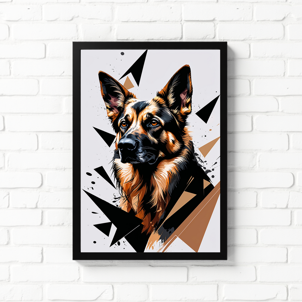 Geometric German Shepherd Art Print - Digital Download