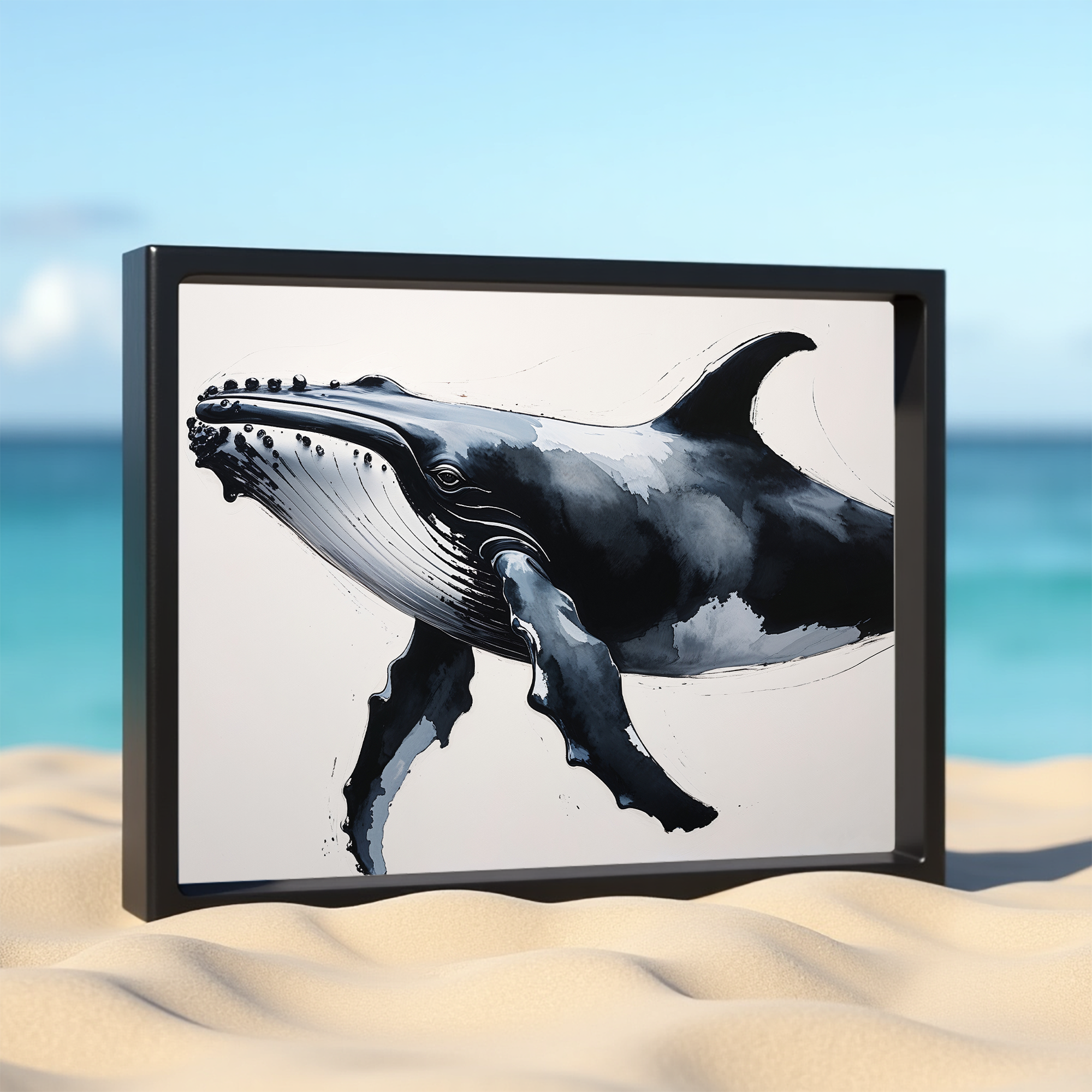 Abstract Blue Whale II Art Print | Digital Download