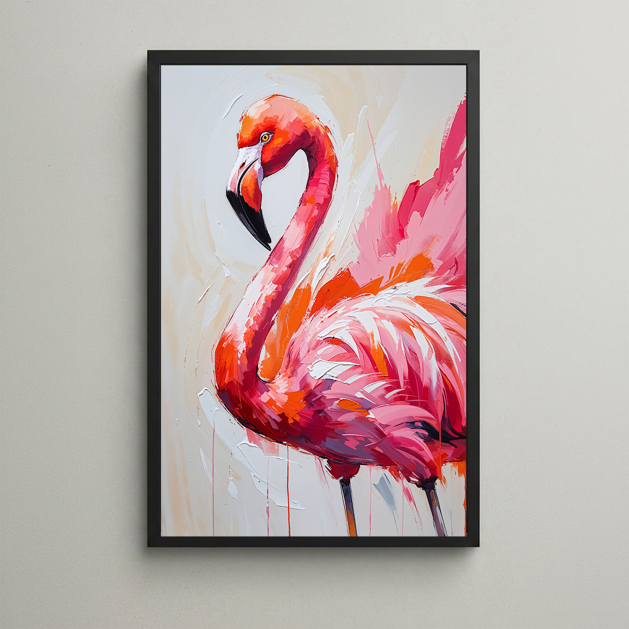 Abstract Flamingo Wall Art II | Digital Download