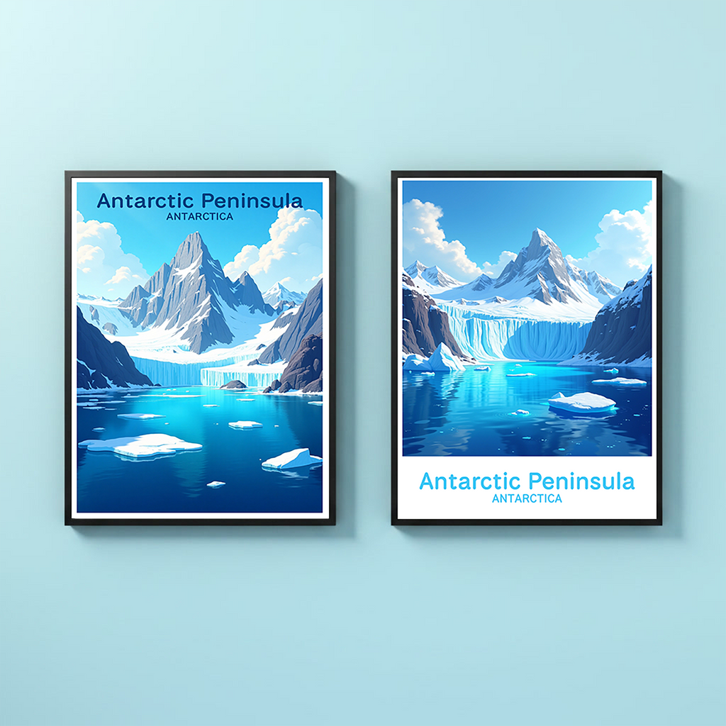 Digital art of the Antarctic Peninsula by Reflectionare, showcasing icy landscapes and dramatic polar scenery.