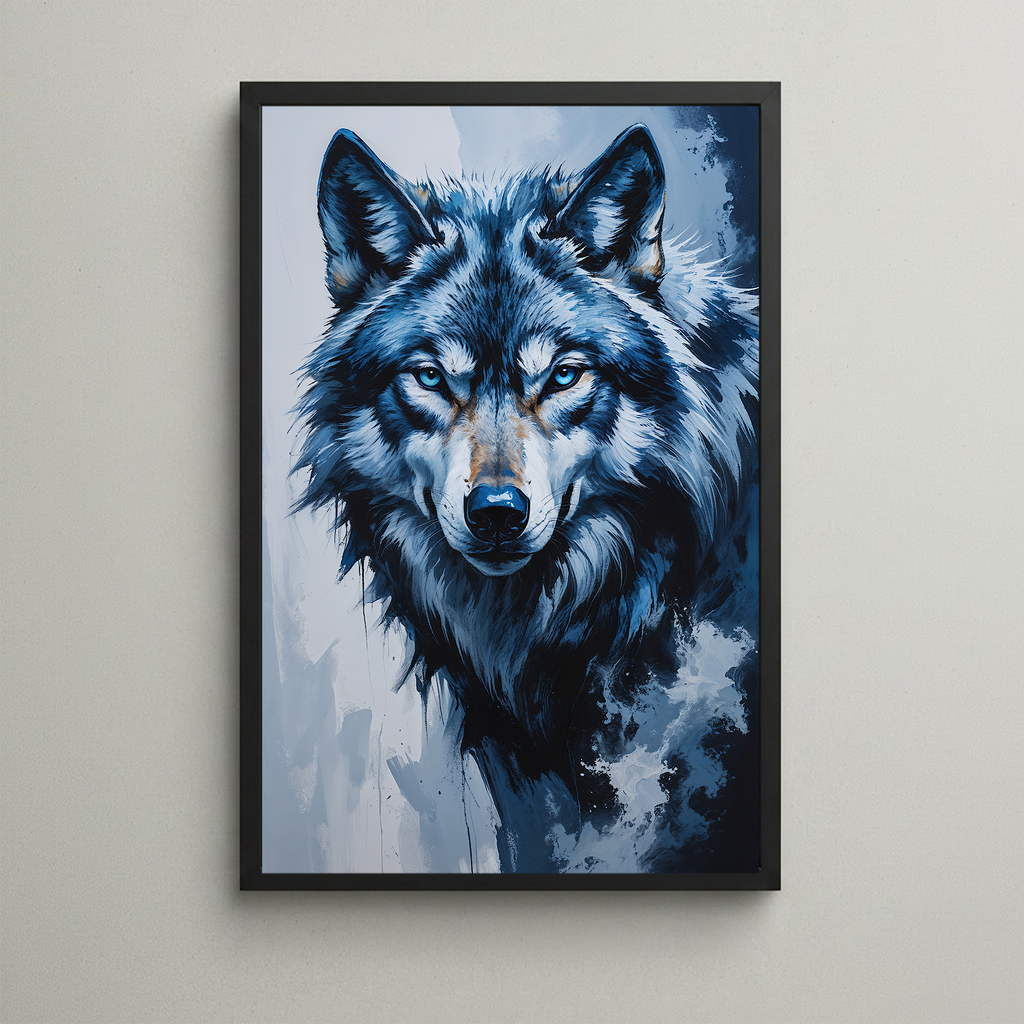 Abstract Gray Wolf Art Print | Digital Download