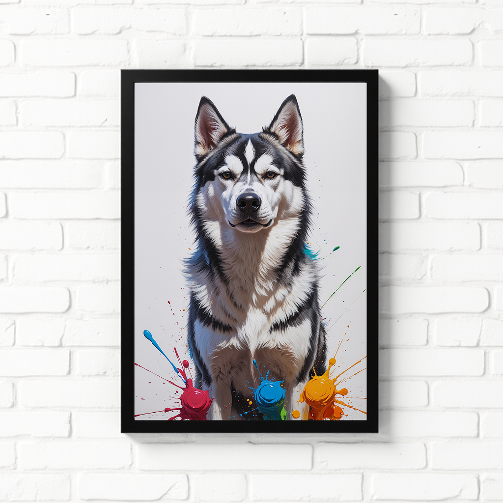 Colorful Husky Dog Art | Digital Download Print