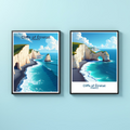 Digital art of the Cliffs of Étretat by Reflectionare, showcasing rugged chalk cliffs and coastal landscape in vivid detail.