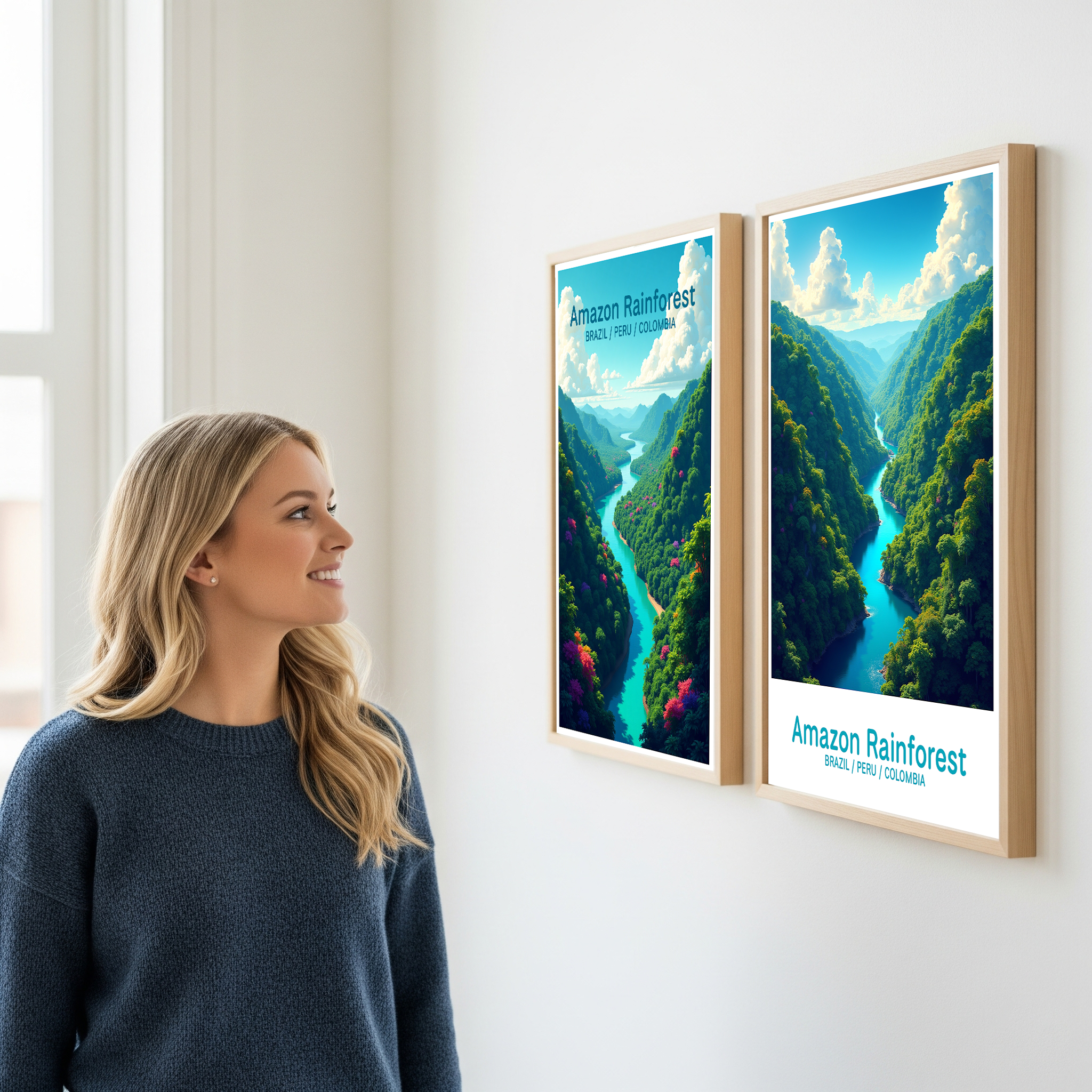 Digital art of the Amazon Rainforest by Reflectionare showing lush green trees and vibrant jungle scenery.