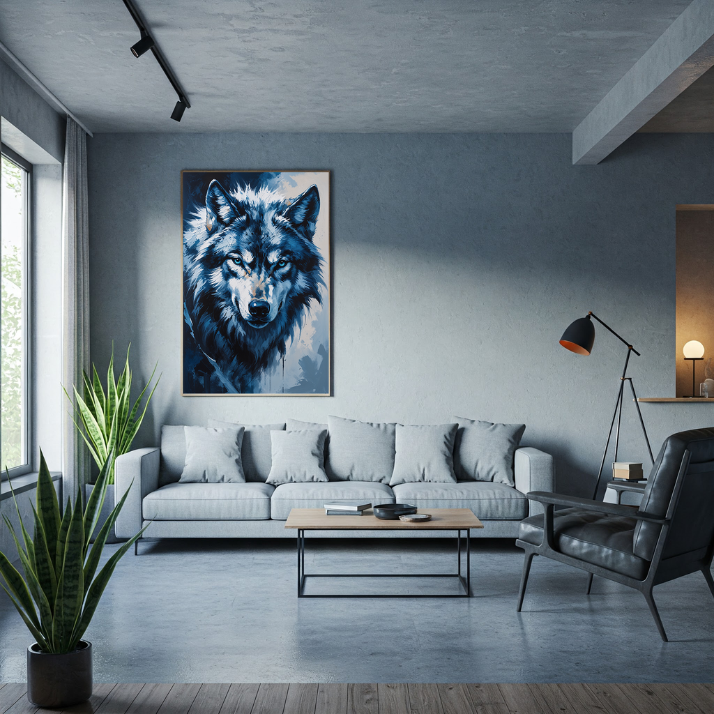 Abstract Gray Wolf II Art Print | Digital Download