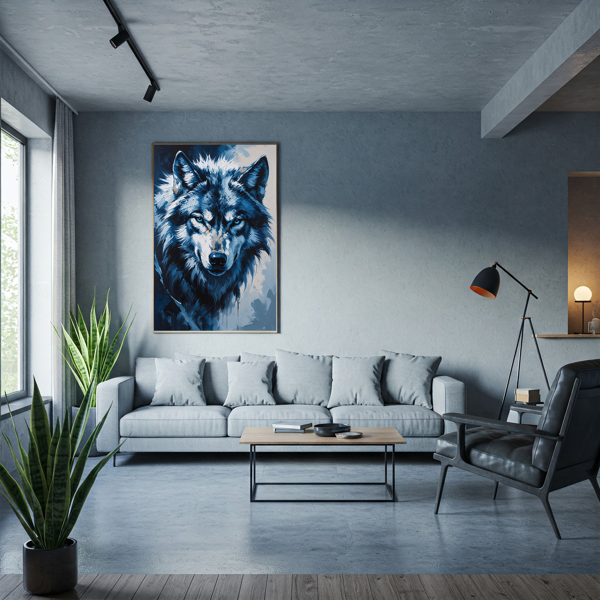 Abstract Gray Wolf II Art Print | Digital Download
