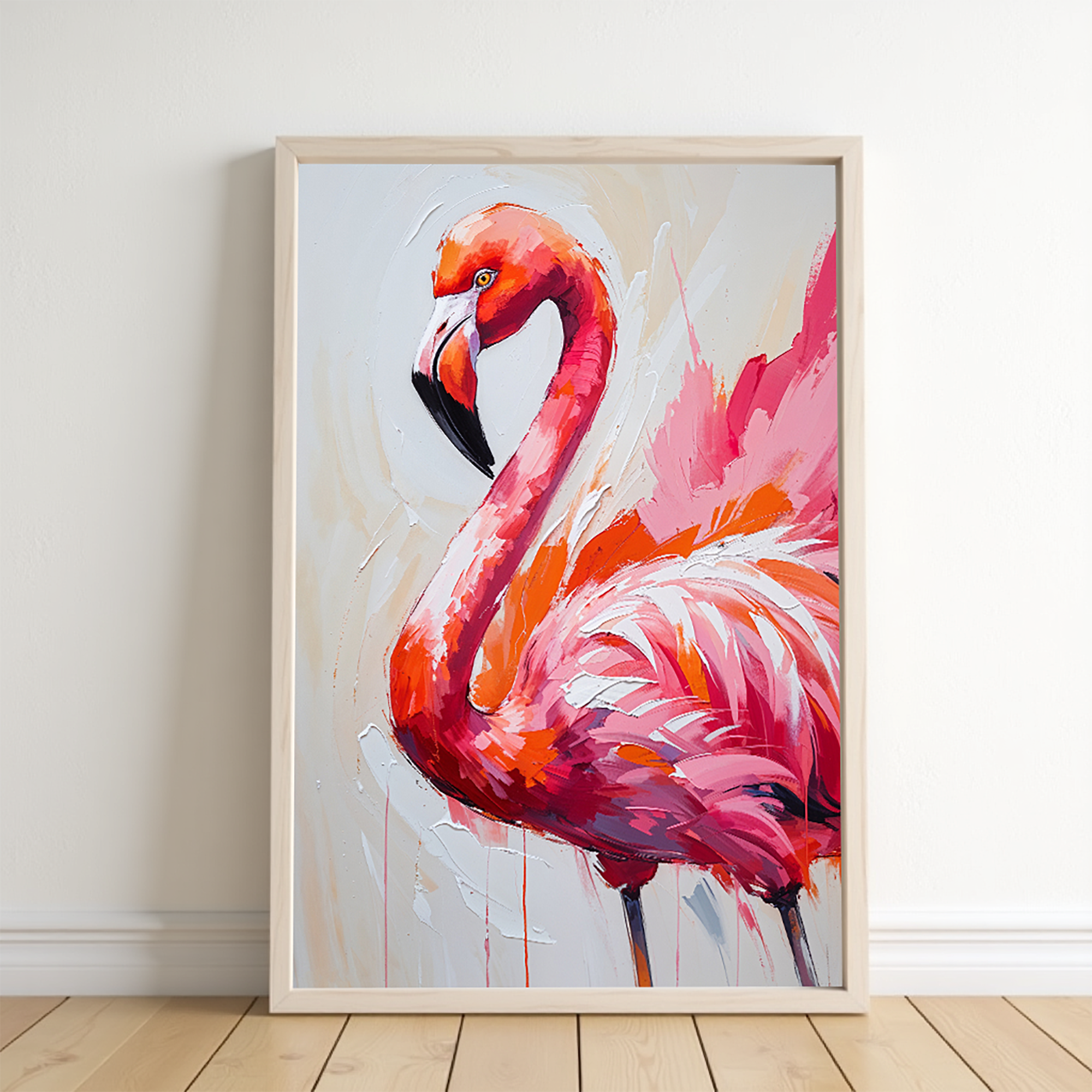 Abstract Flamingo Wall Art II | Digital Download