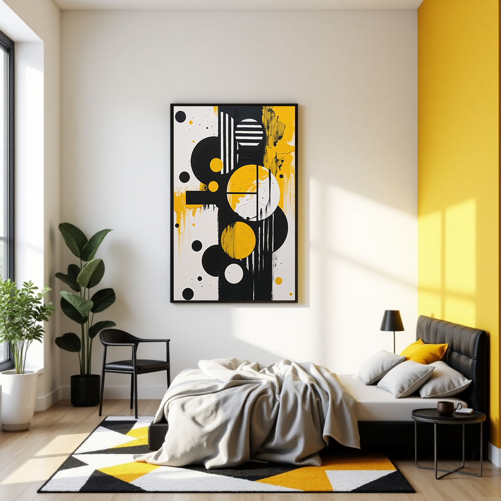Abstract Harmony in Gold & Black II Art Print | Digital Download