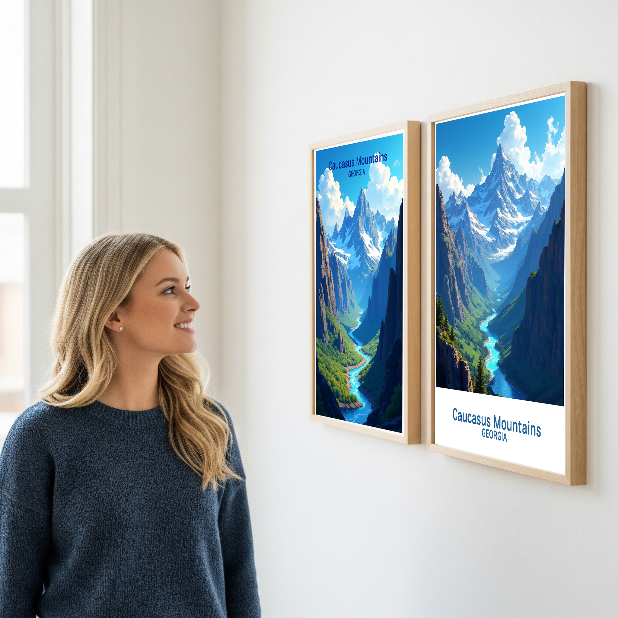 Digital art of the Caucasus Mountains by Reflectionare, showcasing rugged peaks and scenic mountain landscape.