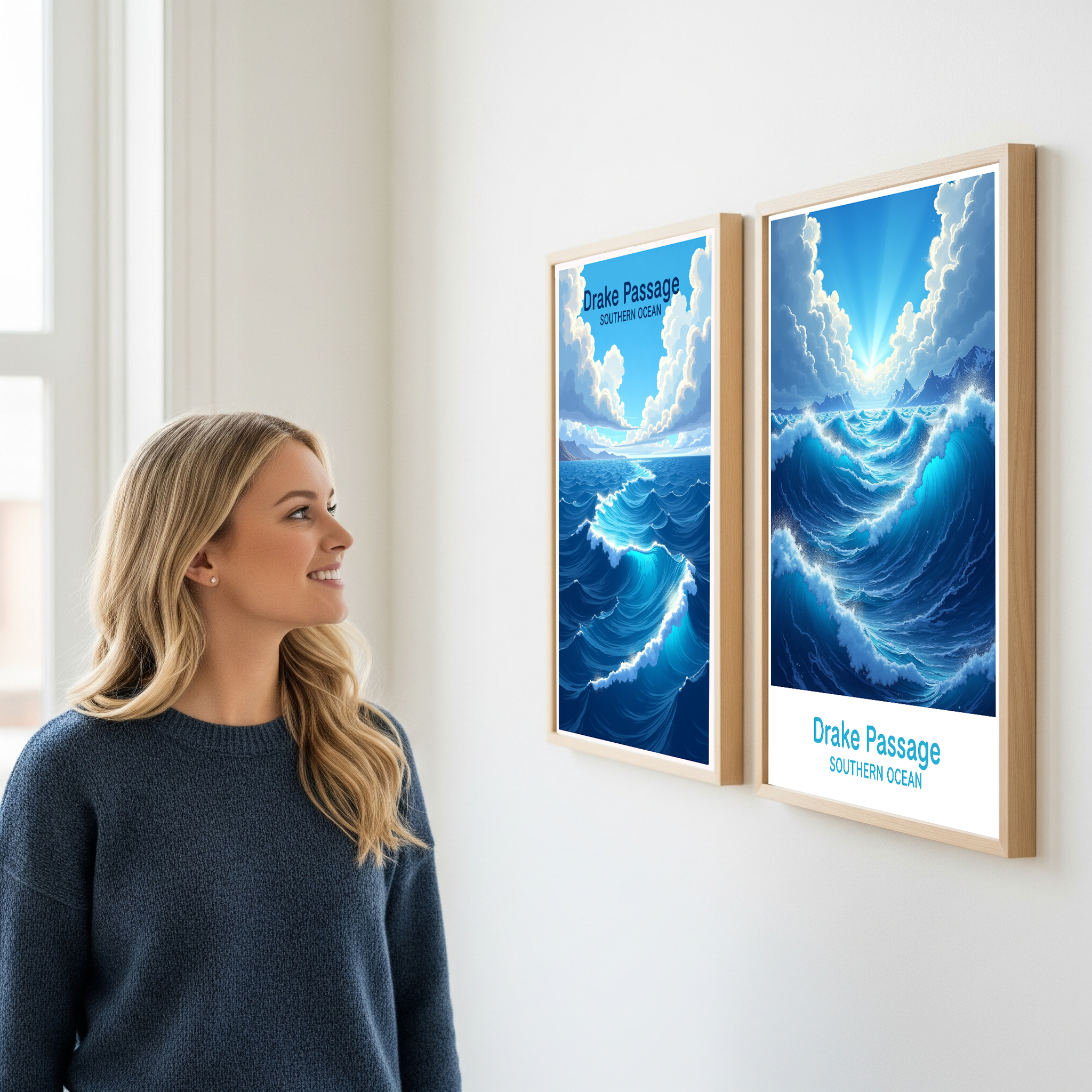 Drake Passage Southern Ocean Digital Print | Nautical Landscape Art