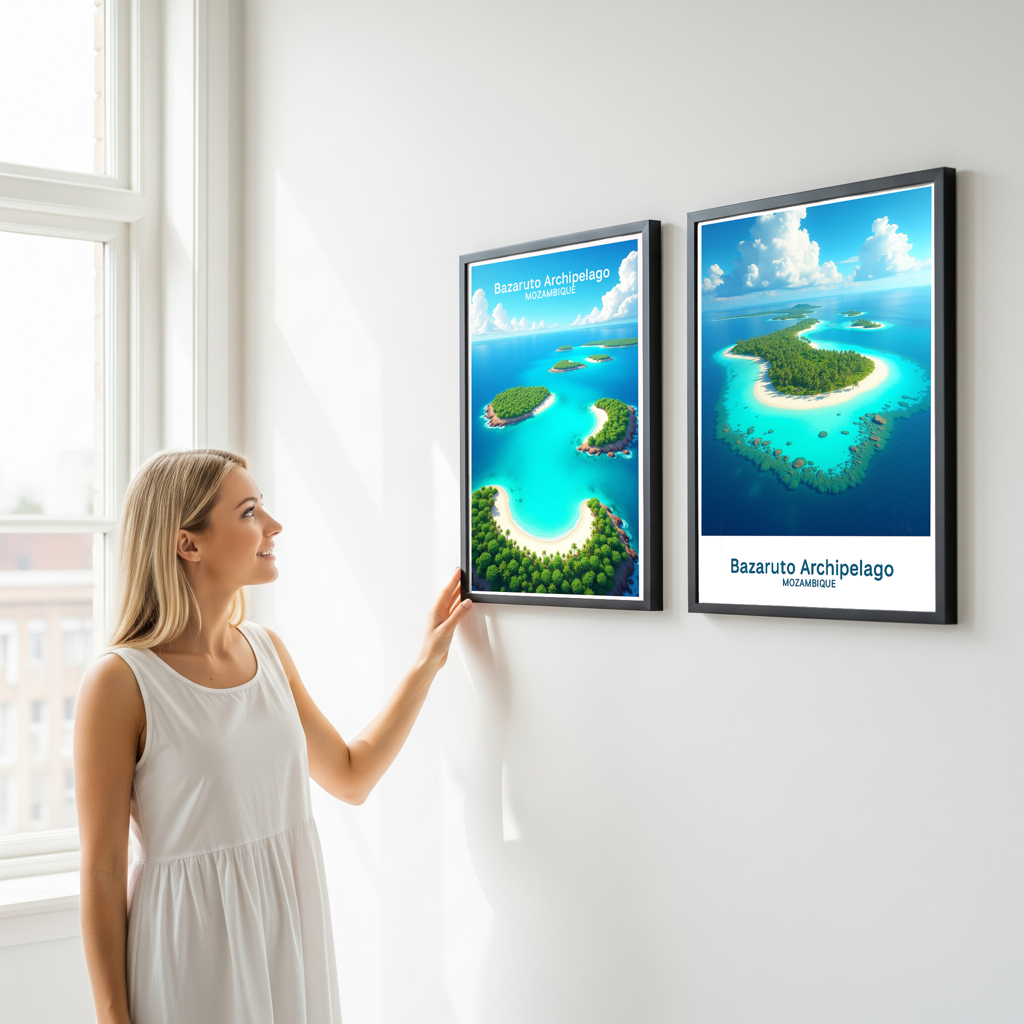 Digital art of the Bazaruto Archipelago by Reflectionare, showcasing vibrant island scenery and ocean views.