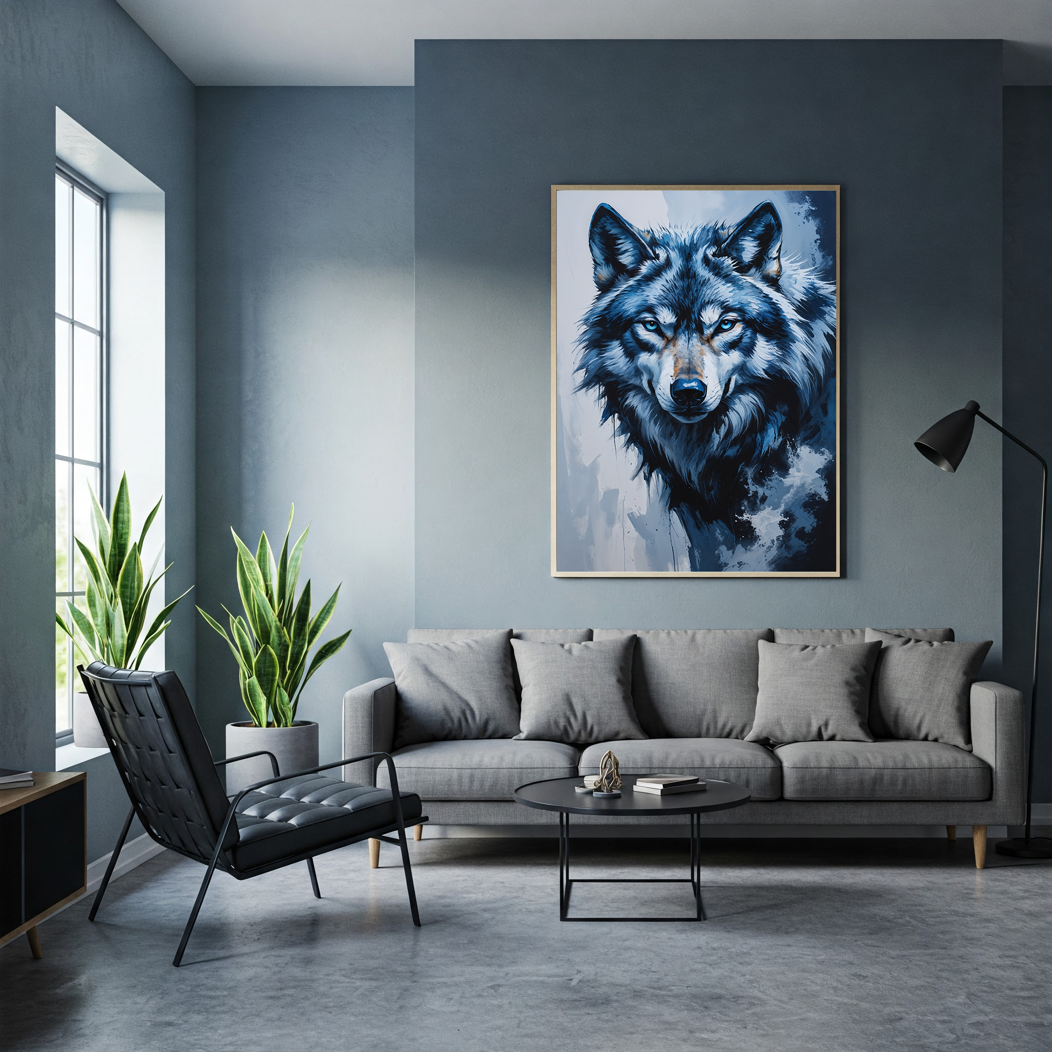Abstract Gray Wolf Art Print | Digital Download