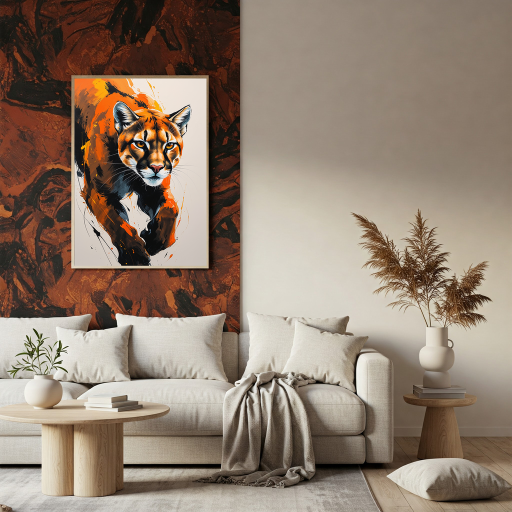 Abstract Cougar Wall Art | Digital Download