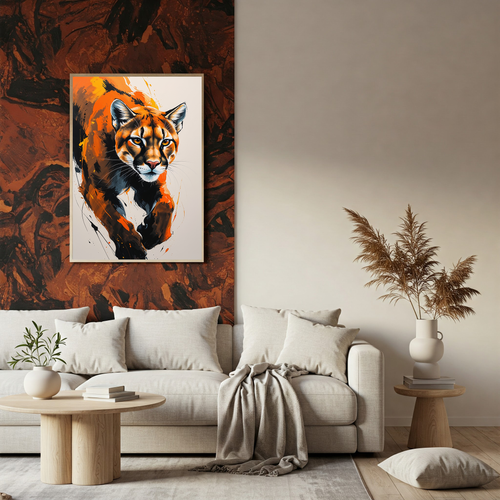 Abstract Cougar Wall Art | Digital Download