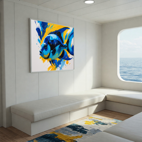 Abstract Blue Fish Poster | Digital Download