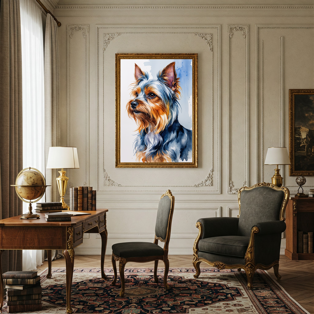 Watercolor Yorkshire Terrier Art Print | Digital Download