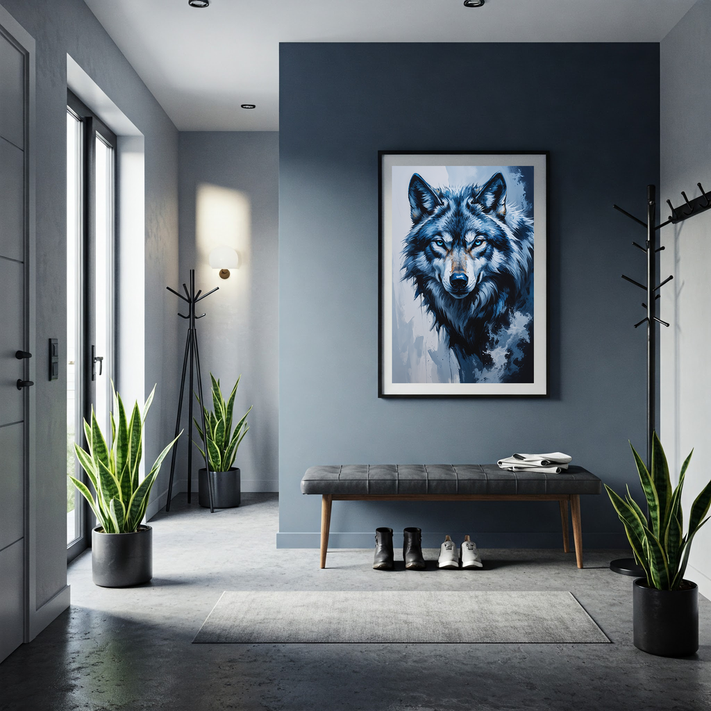 Abstract Gray Wolf Art Print | Digital Download