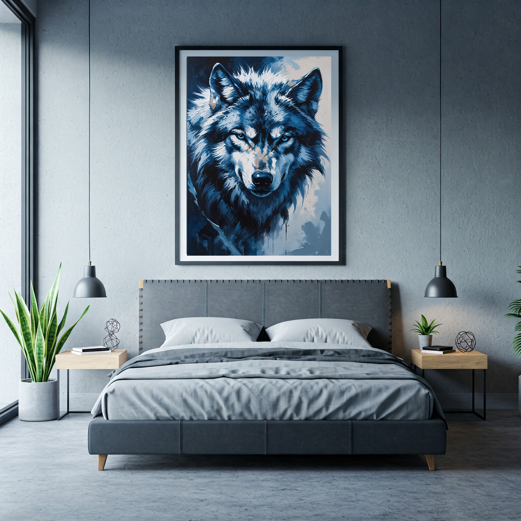 Abstract Gray Wolf II Art Print | Digital Download