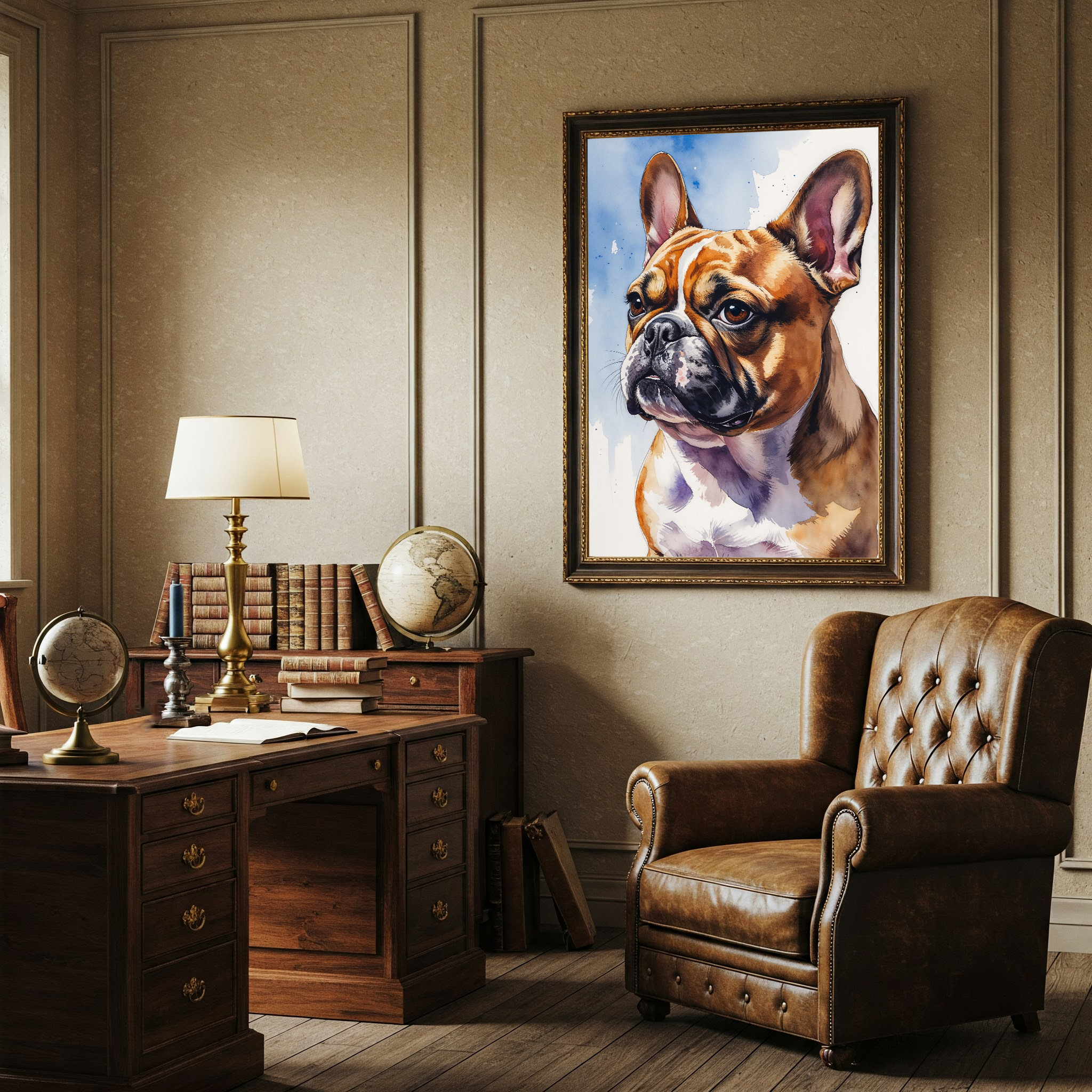 Watercolor French Bulldog Art Print | Digital Download