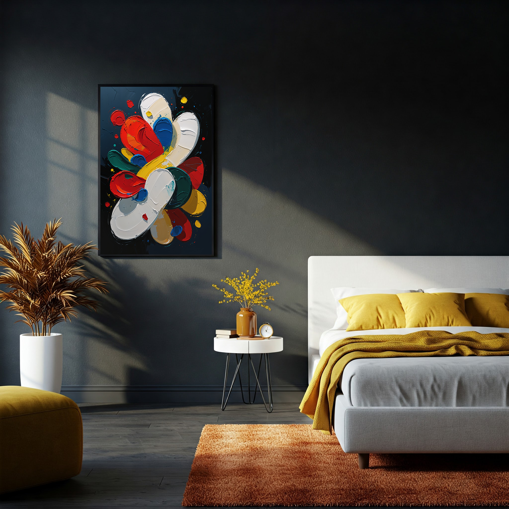 Abstract Explosion Colorful Oil Painting Art Print | Digital Download