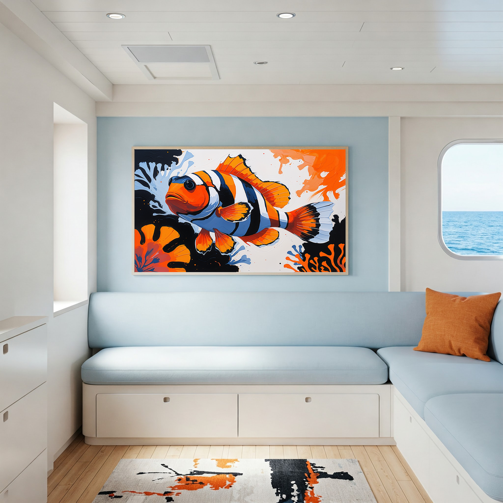 Abstract Clownfish Art Print | Digital Download