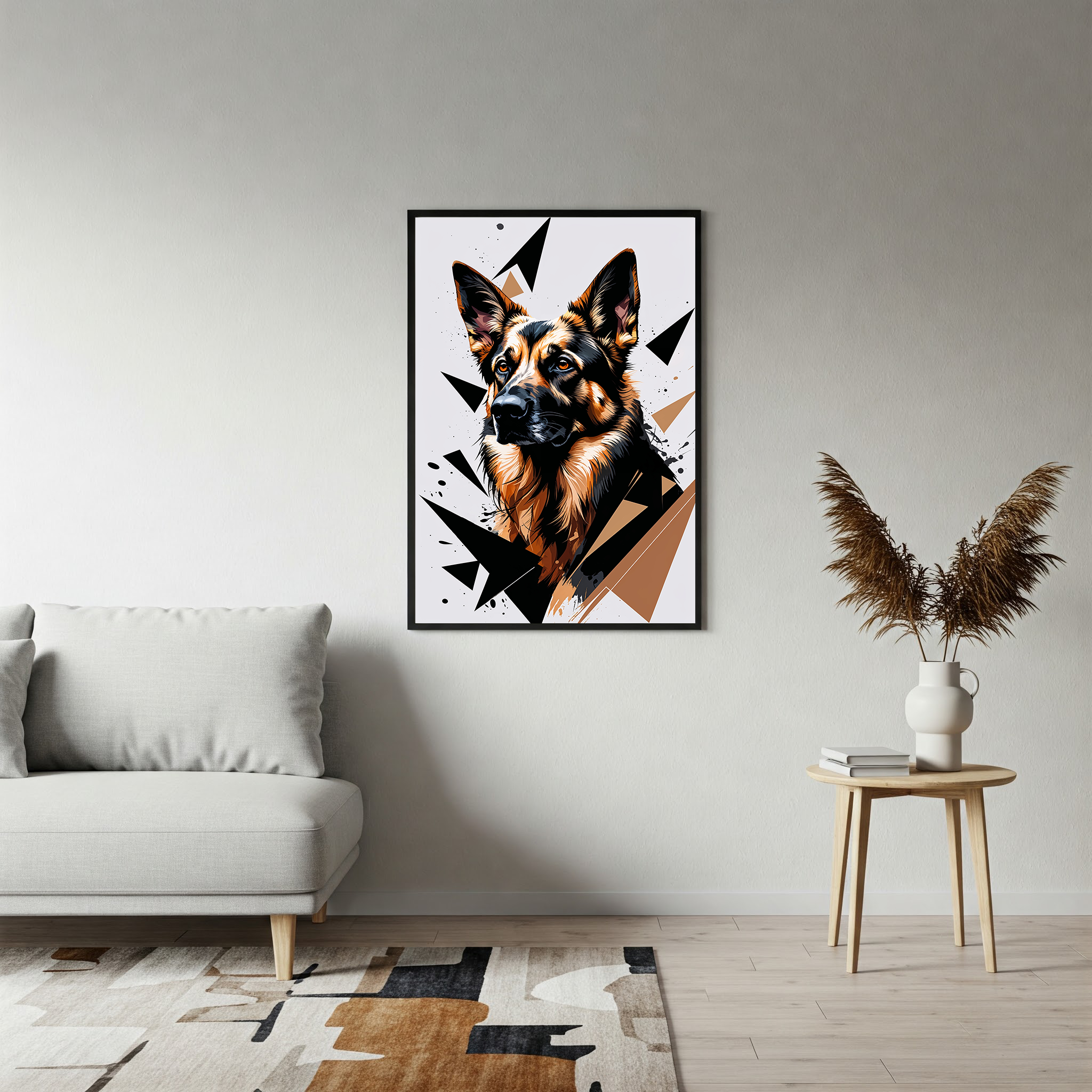 Geometric German Shepherd Art Print - Digital Download