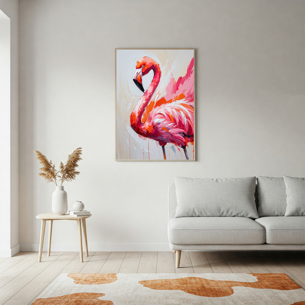 Abstract Flamingo Wall Art II | Digital Download