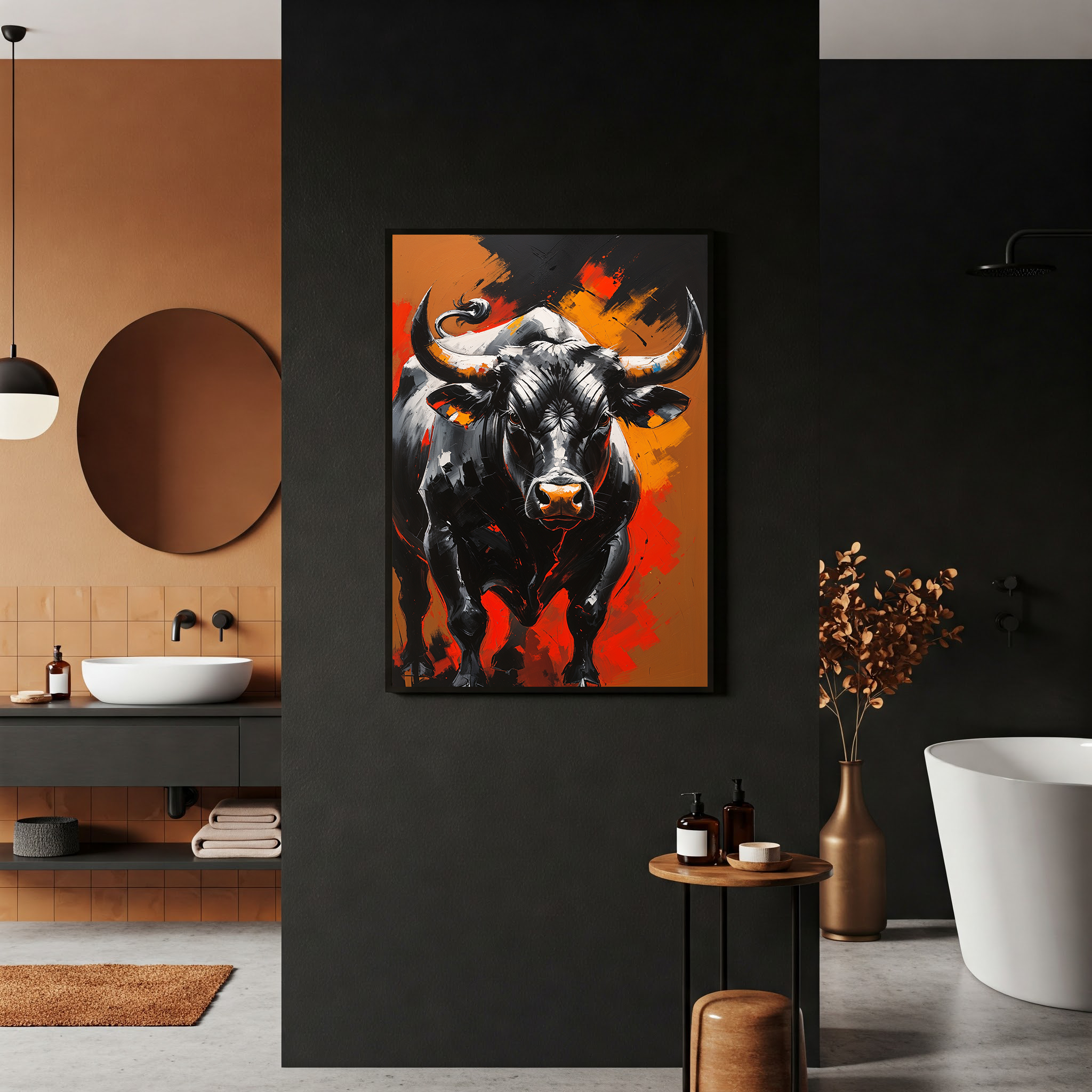 Abstract Bull Wall Art | Digital Download