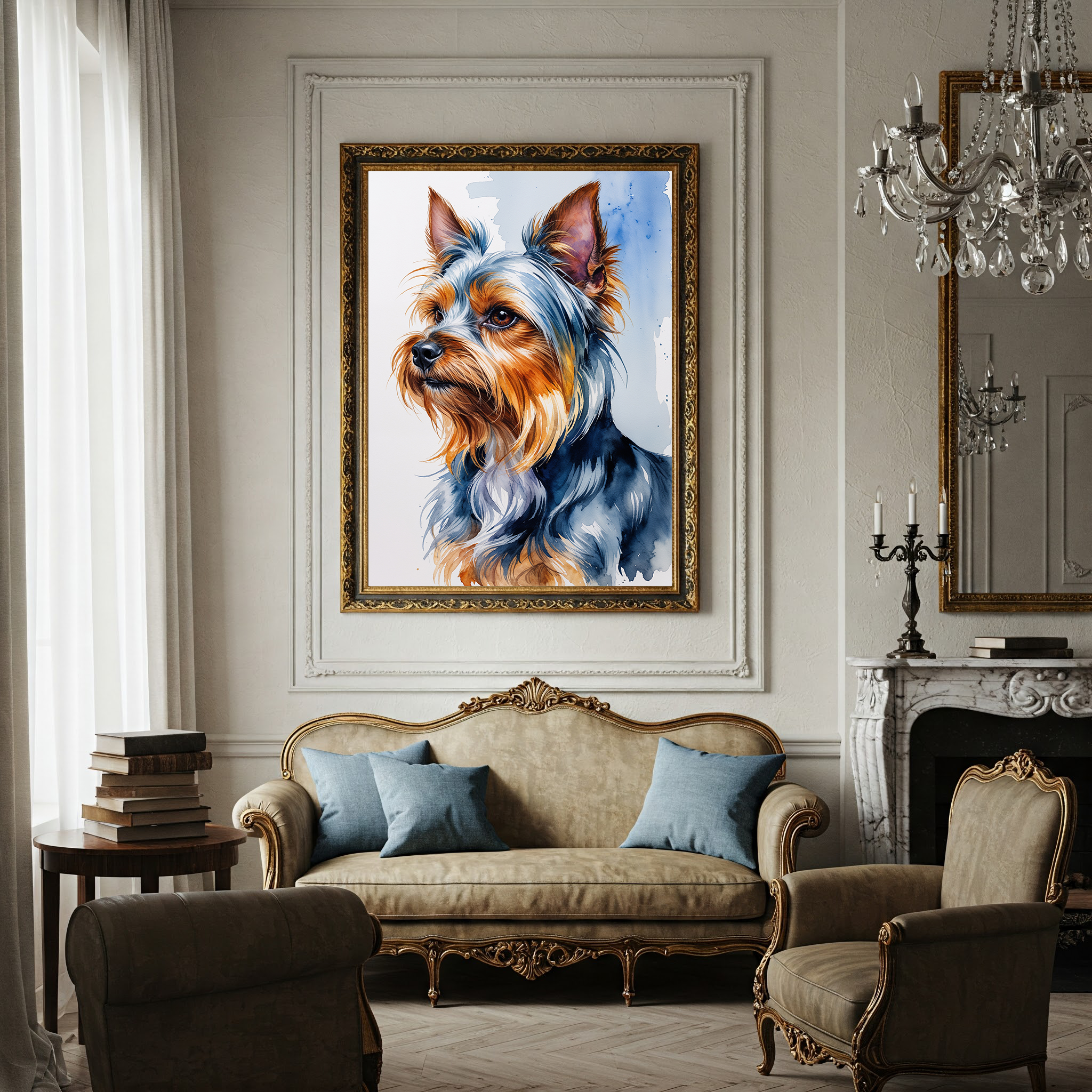 Watercolor Yorkshire Terrier Art Print | Digital Download