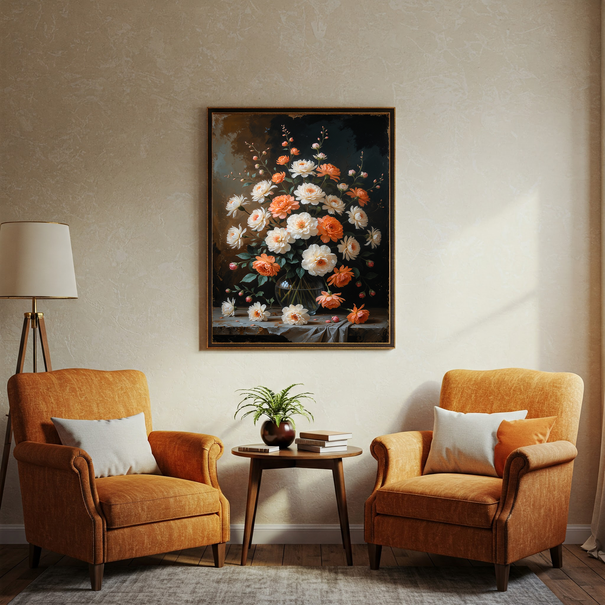 Vintage Peach Blossom Wall Art Print | Impressionist Floral Decor