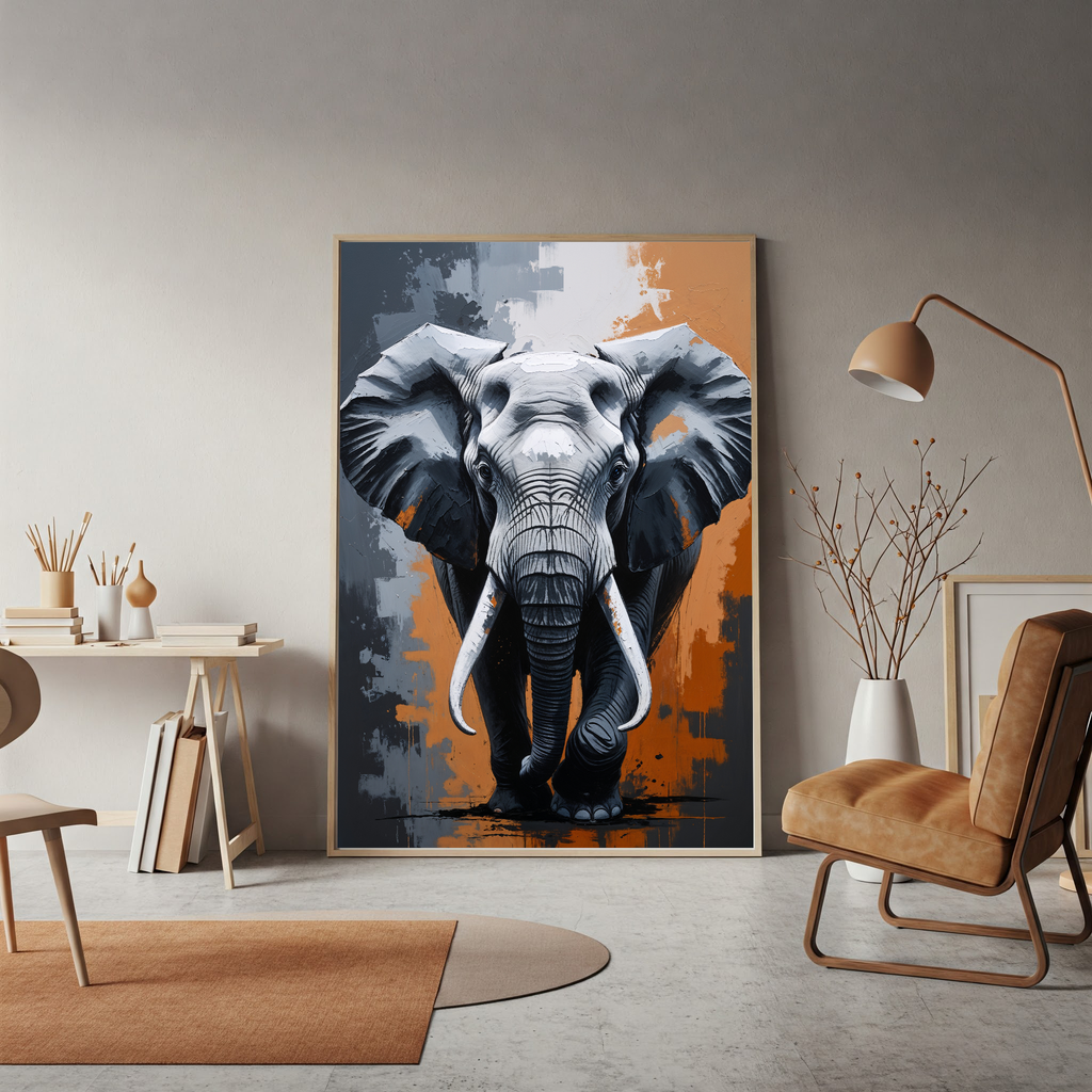Abstract Elephant Wall Art | Digital Download