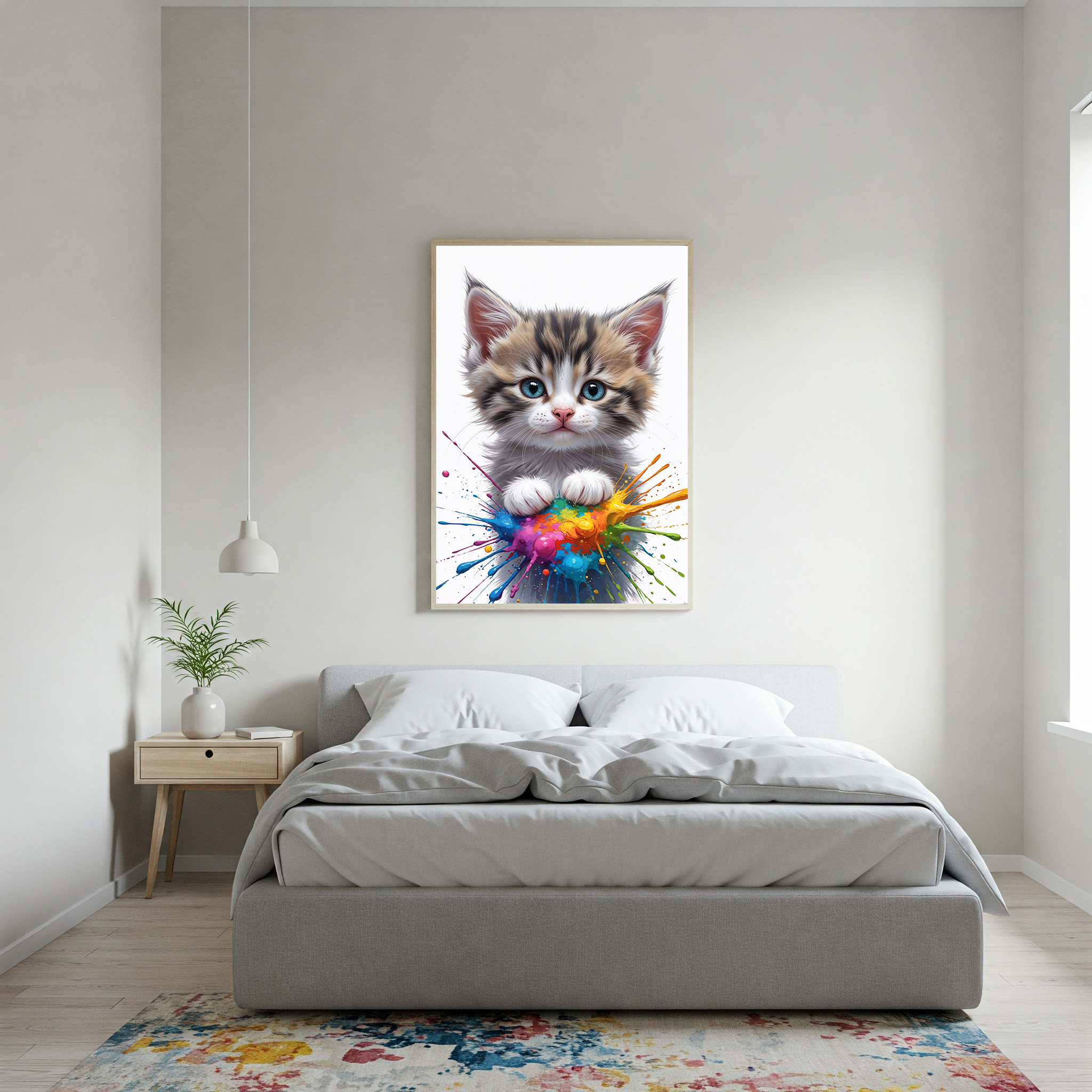 Colorful Kitten Art | Digital Download Print