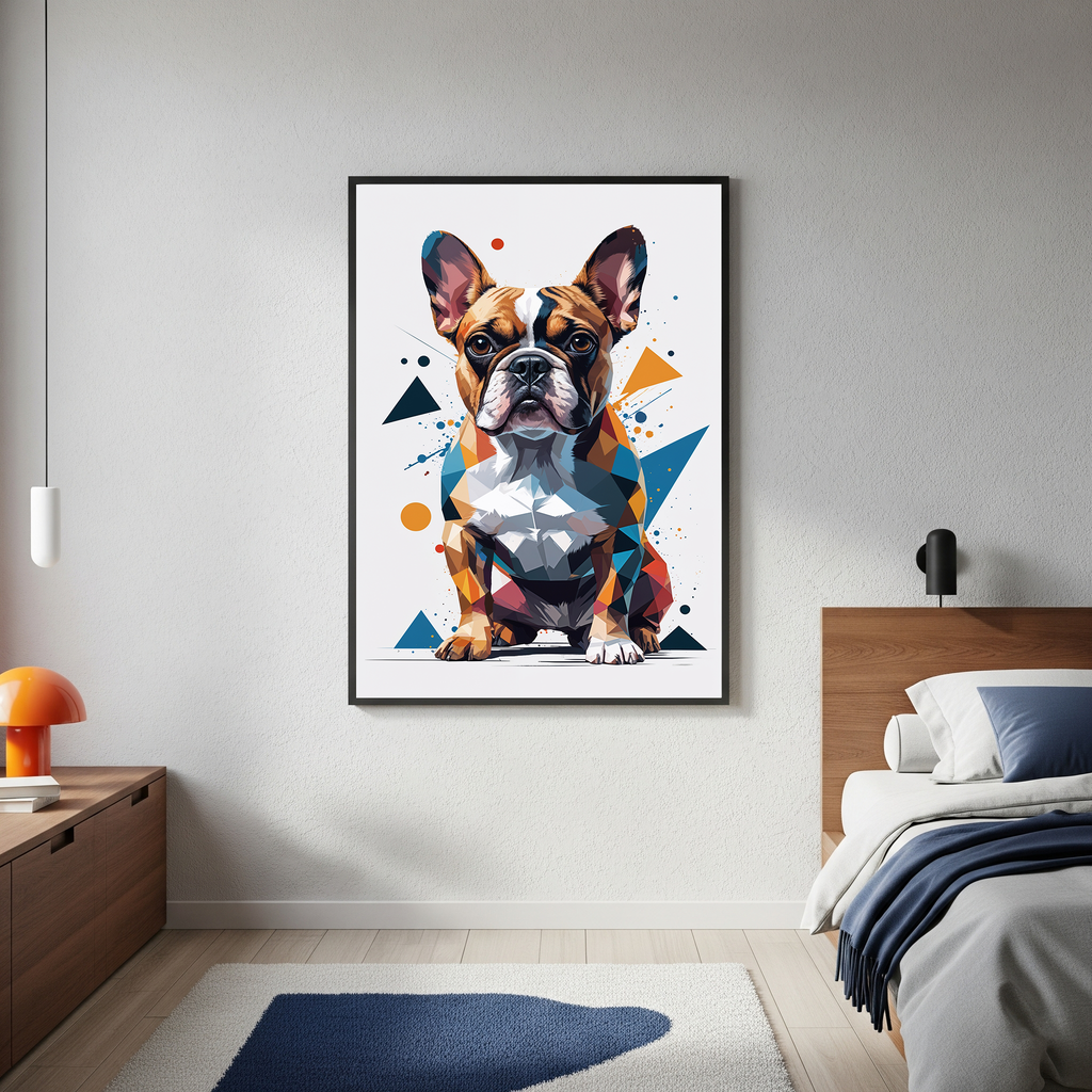 Geometric French Bulldog Art Print - Digital Download