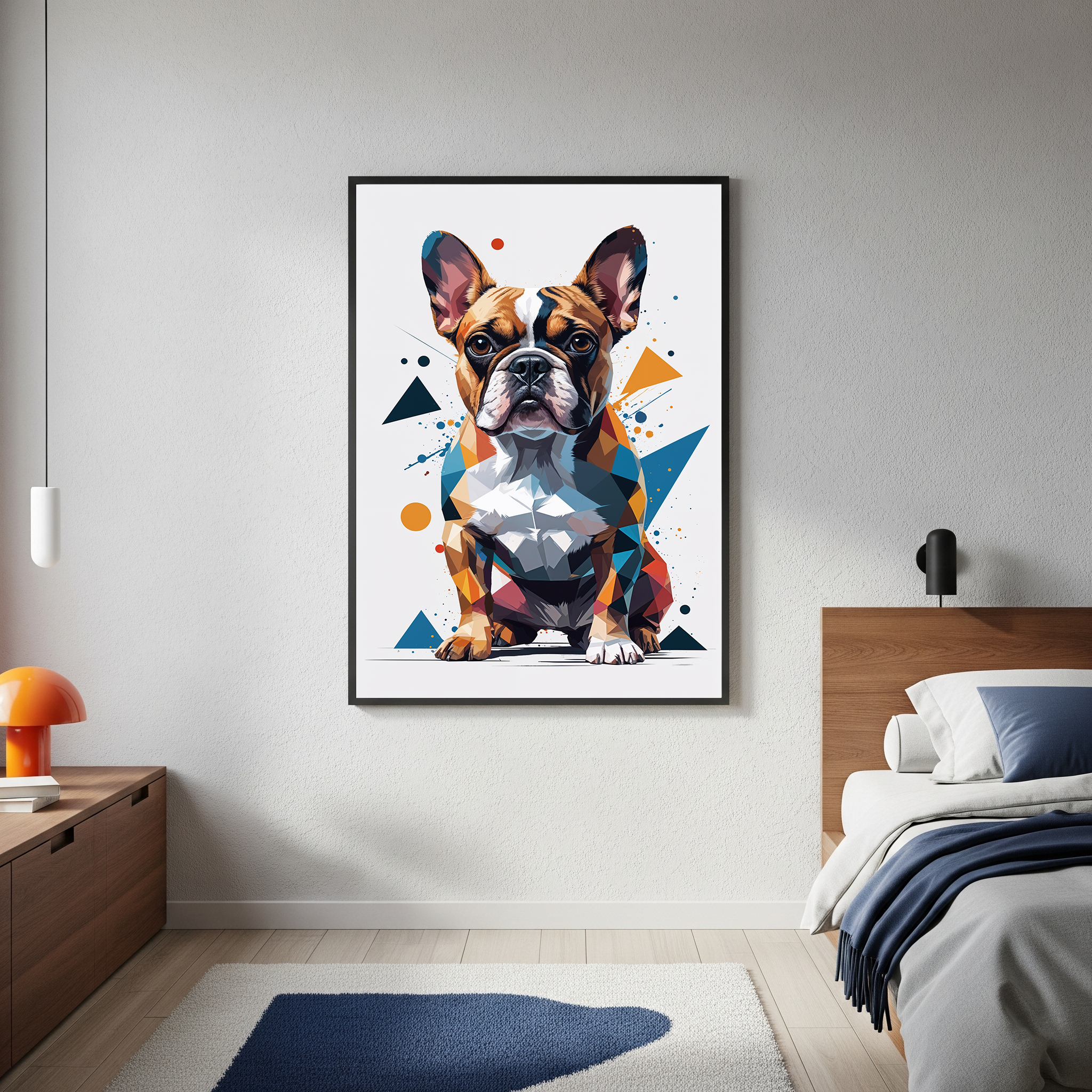 Geometric French Bulldog Art Print - Digital Download