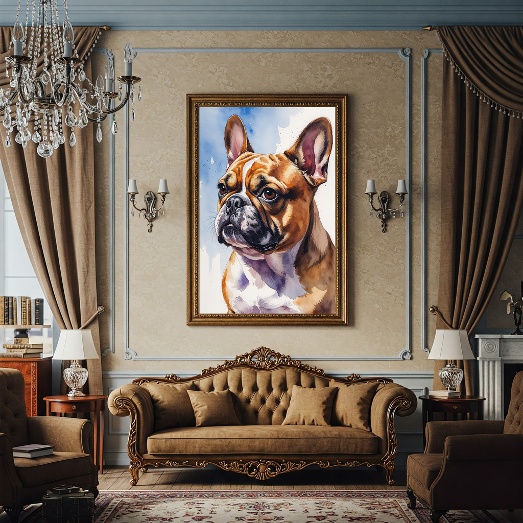 Watercolor French Bulldog Art Print | Digital Download