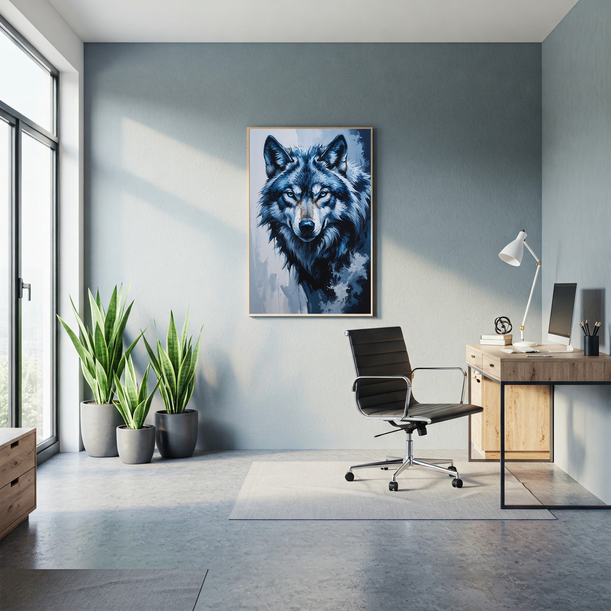 Abstract Gray Wolf Art Print | Digital Download