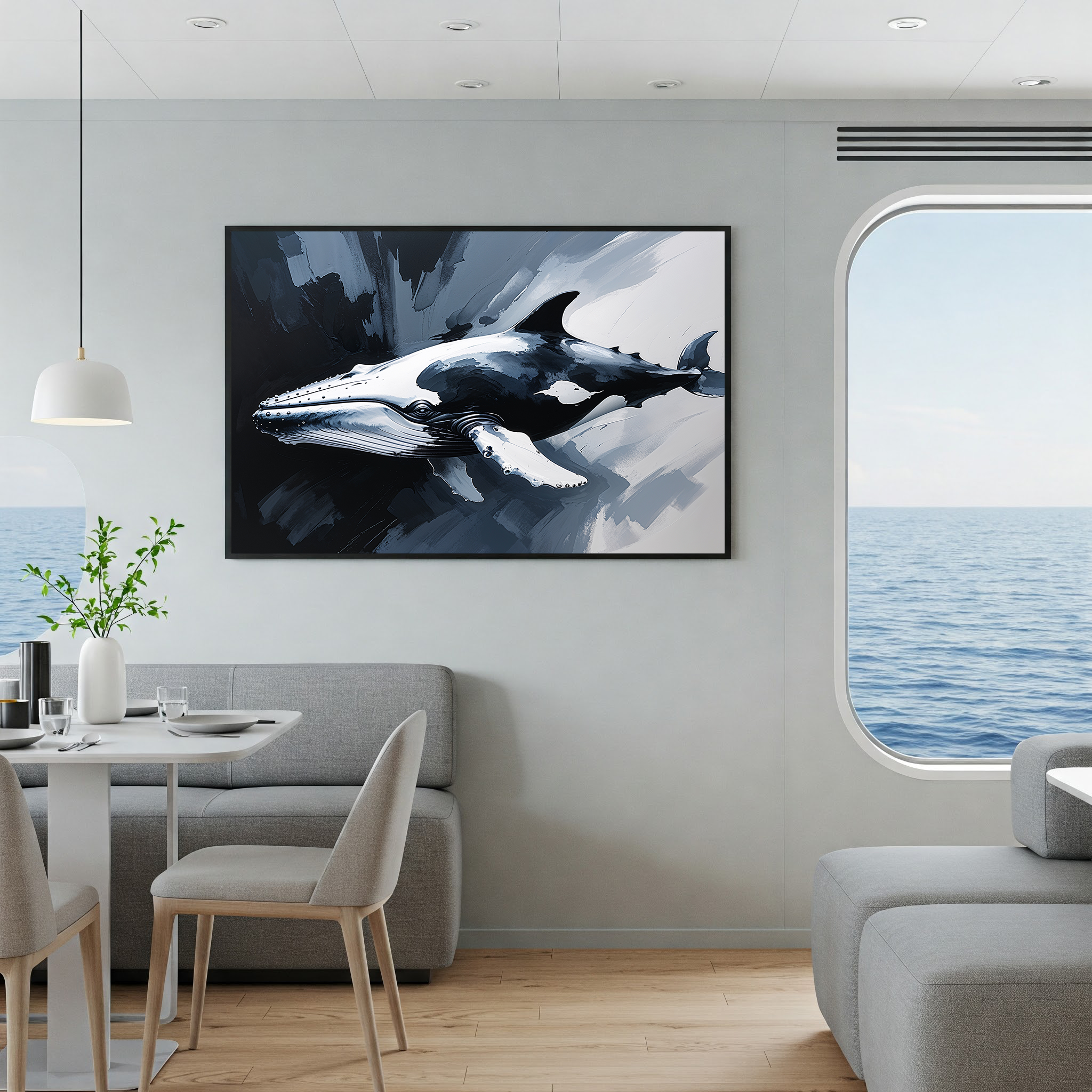 Abstract Blue Whale Art Print | Digital Download