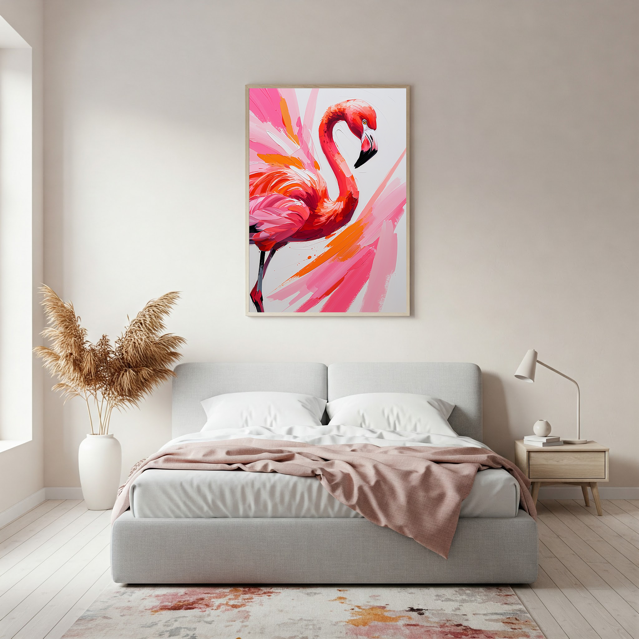 Abstract Flamingo Wall Art | Digital Download