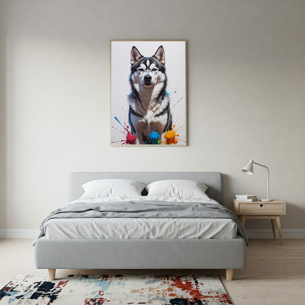 Colorful Husky Dog Art | Digital Download Print